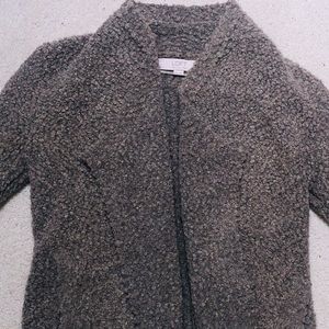Loft brown fuzzy sweater jacket